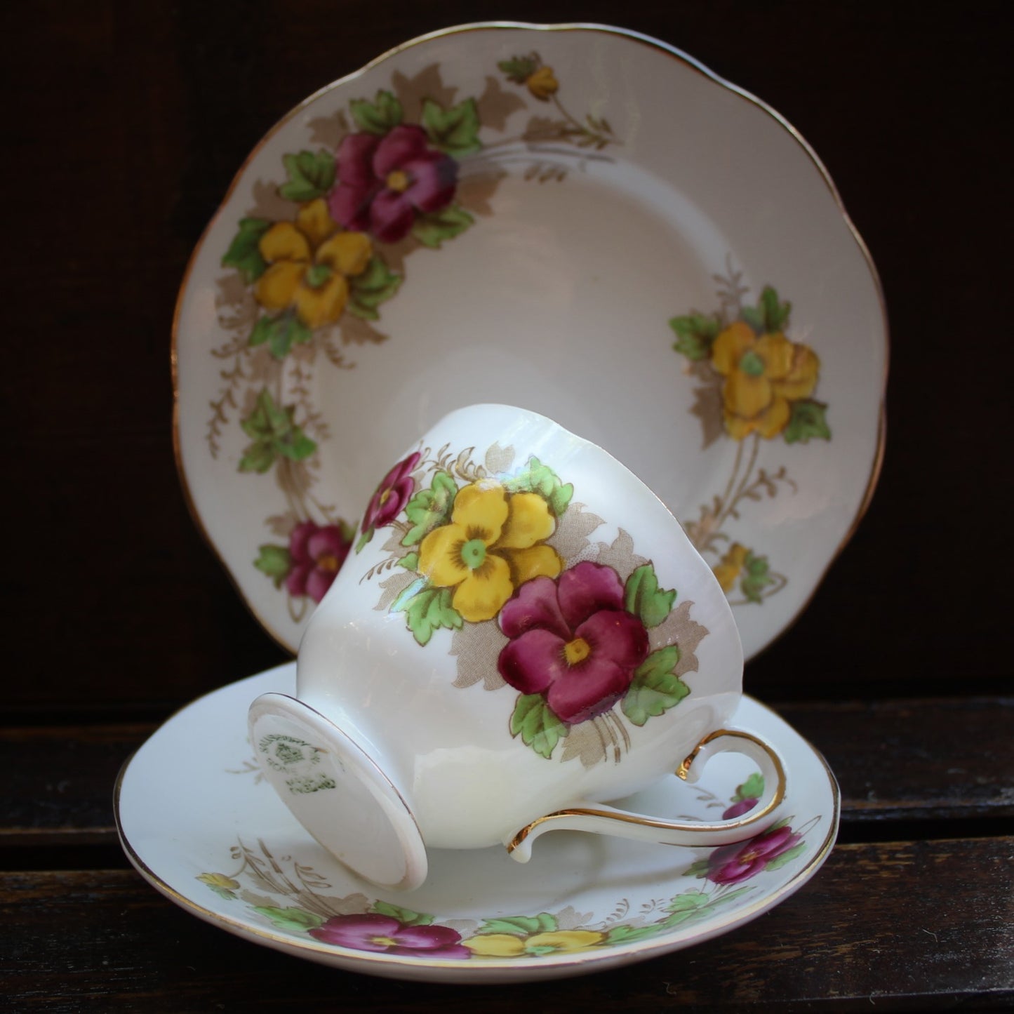 Sailsbury England | Tea Set | Pansy | Fine Bone China