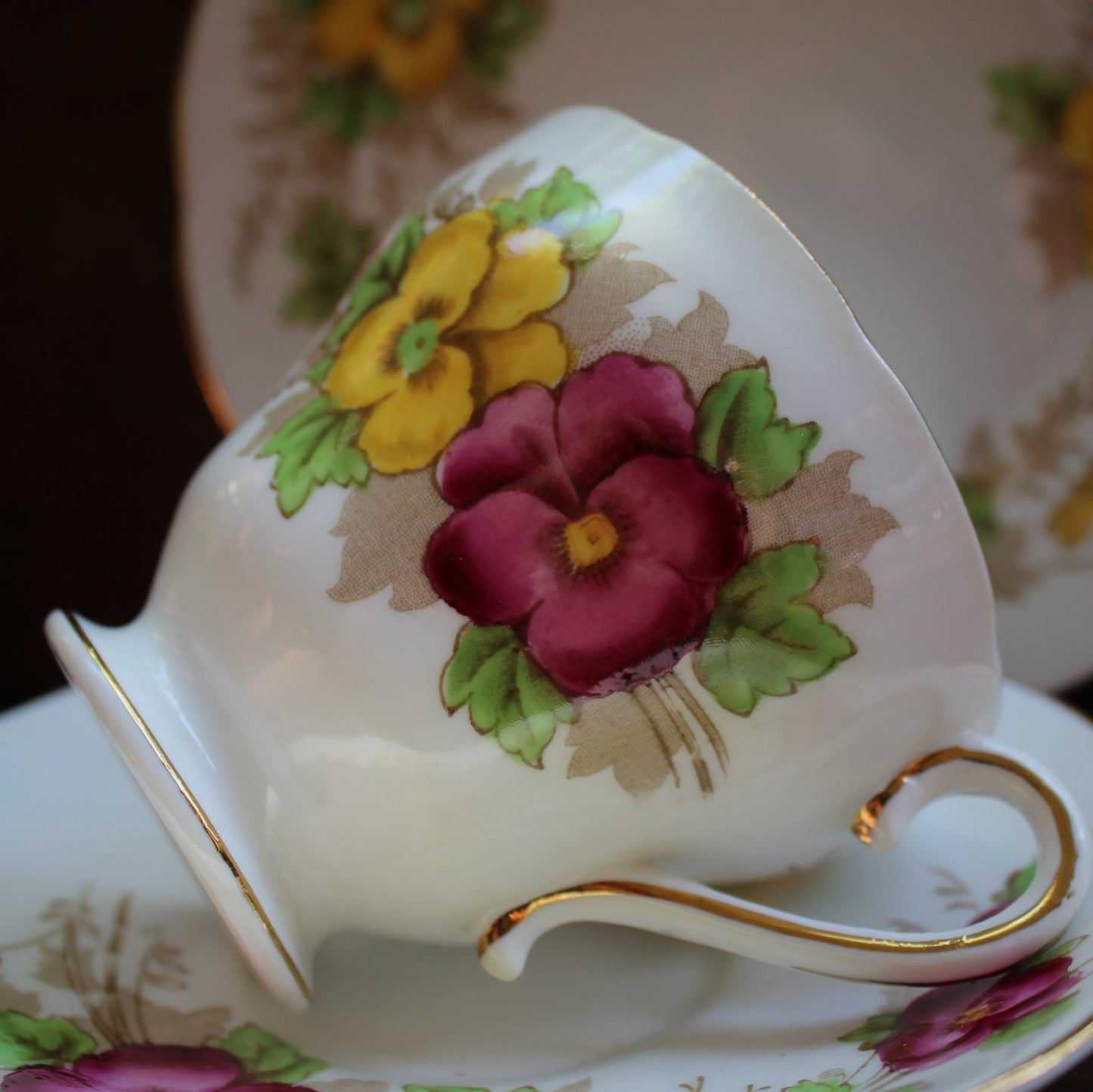 Sailsbury England | Tea Set | Pansy | Fine Bone China